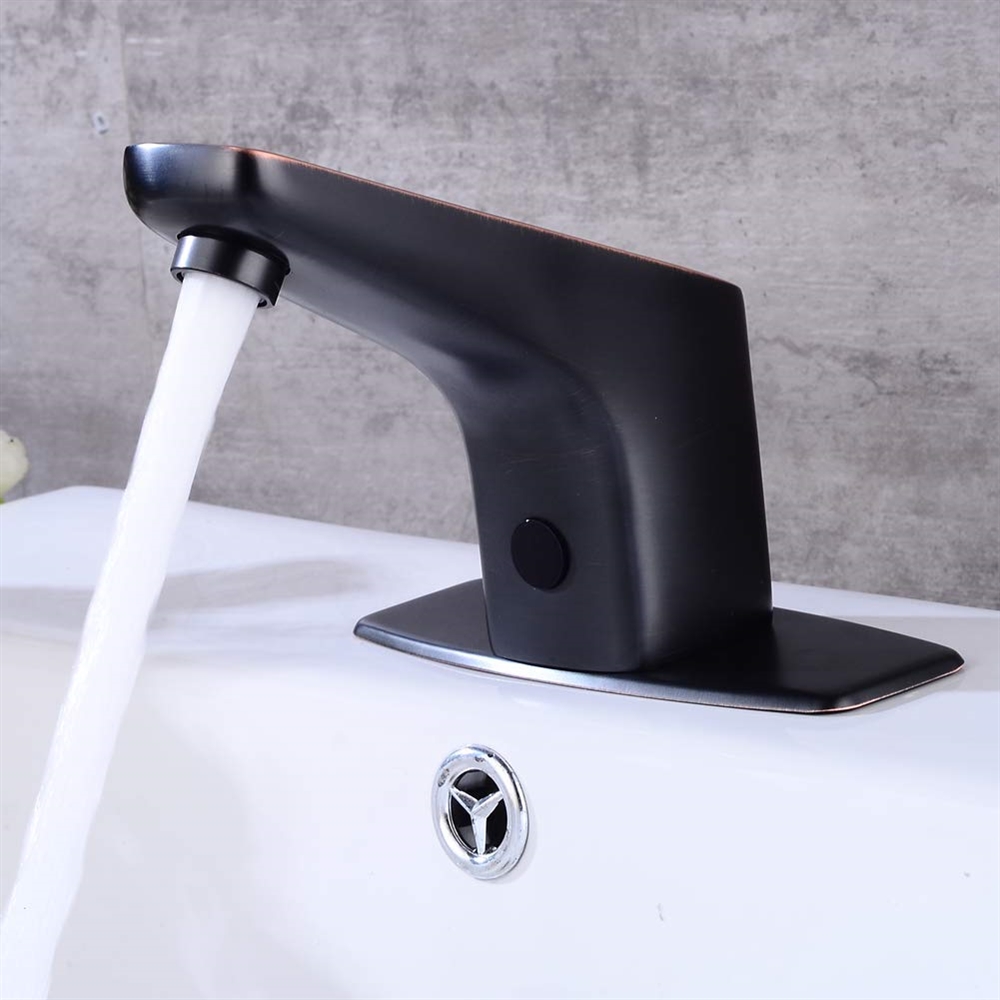 Fontana Atlanta Oil Rubbed Bronze Deck Mount Automatic Sensor Touchless Bathroom Faucet